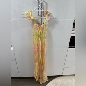 Brooklyn Maxi Dress by tiare hawaii
Summer Yellow and Pink Tie-Dye Dress